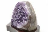 Tall Amethyst Cluster With Wood Base - Uruguay #199737-2
